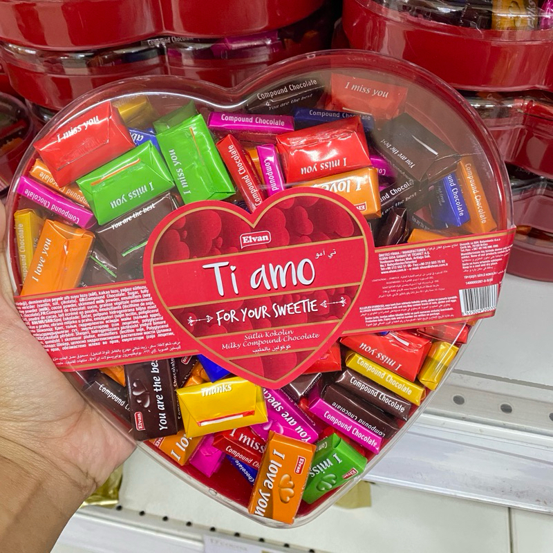 

ELVAN Chocolate Ti Amo Heart Chocolate 450 gr & 150 gr / Coklat elvan tiamo