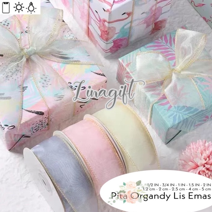 

TERBARU Rol 2 Yard PITA ORGANDI LIST EMAS 15 IN 4 CM ORGANDY LIS EMAS 1 12 INCH ORGANZA GOLD LIST HIASAN KADO PARCEL HAMPERS SILK CHIFFON TRANSPARANT RIBBON