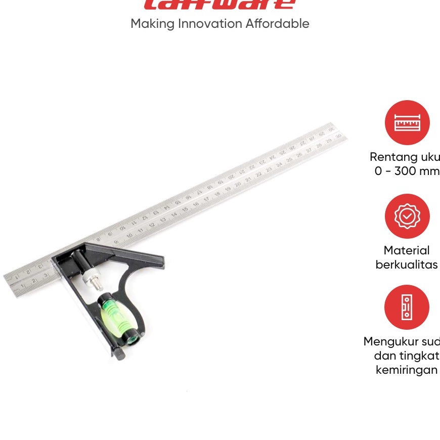 

PRODUK AWAL TAHUN Taffware Mistar Penggaris Siku Tukang Multifungsi ZEAST