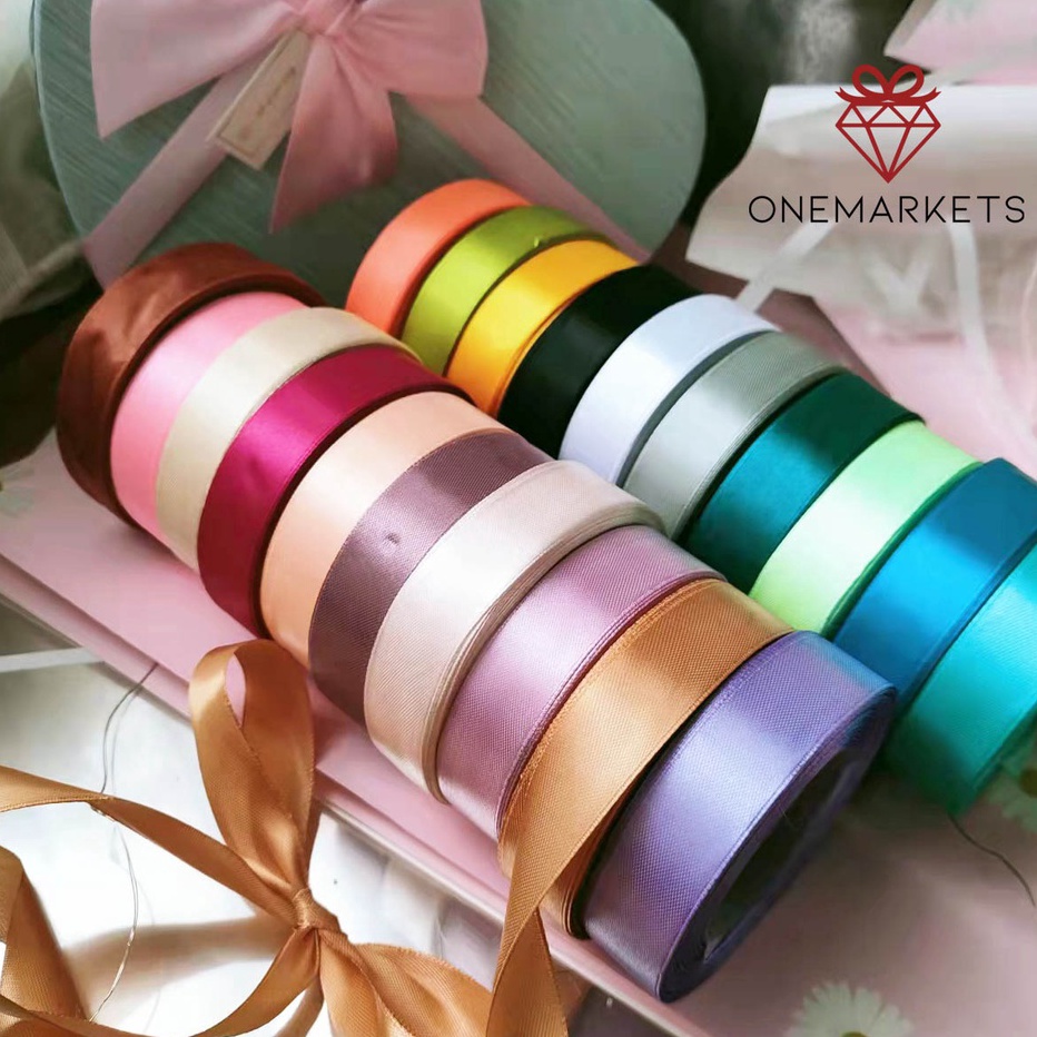 

CUCIGUDANG 1ROLL Pita Satin Polos 2cm Pita kerajinan tangan PL4