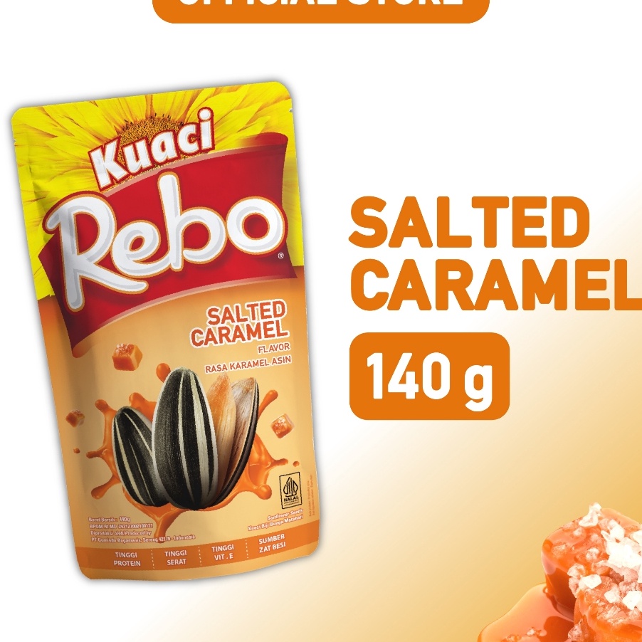 

DIJAMIN ORI Rebo Kuaci Rasa Caramel 14 Gram Cemilan Biji Bunga Matahari