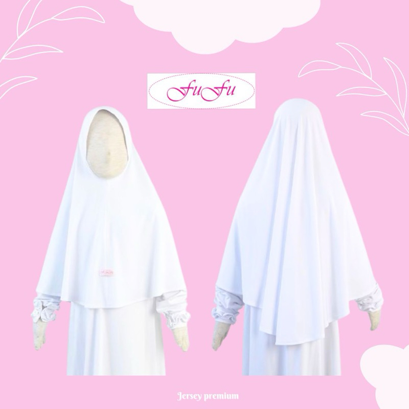 Kerudung anak putih/khimar anak jersey putih