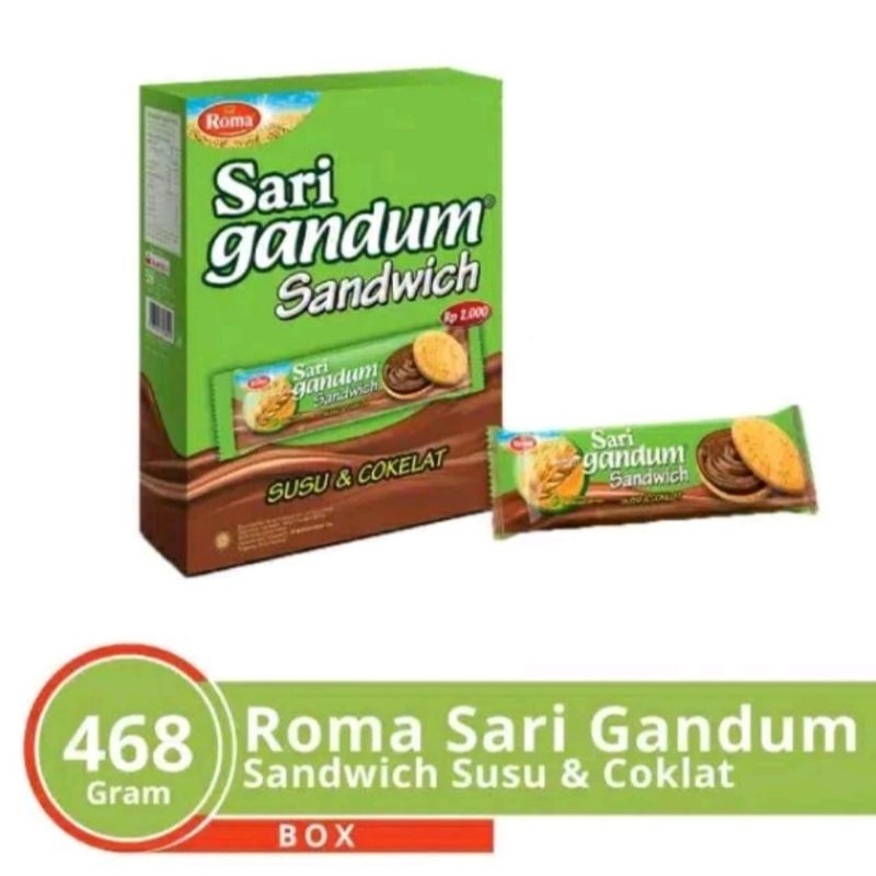 

( 1 BOX / 12 PCS ) ROMA SARI GANDUM COKLAT