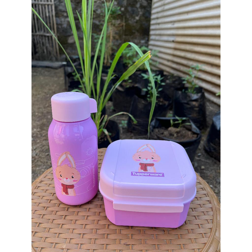 Tupperware fancy bottle and cutie lunch box set bekal makanan