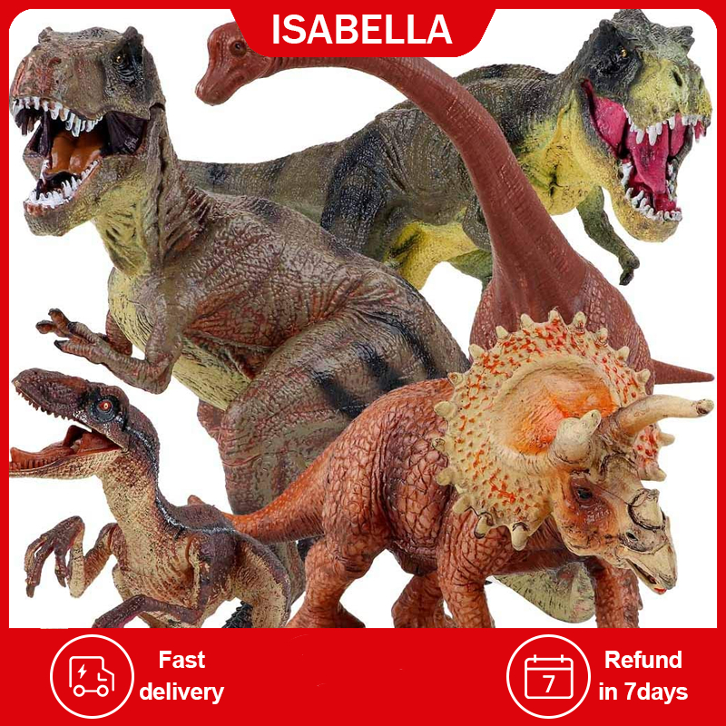 ISABELLA Mainan Dinosaurus Besar Karet Lunak / Tyrannosaurus Triceratops Stegosaurus / Model Dinosau