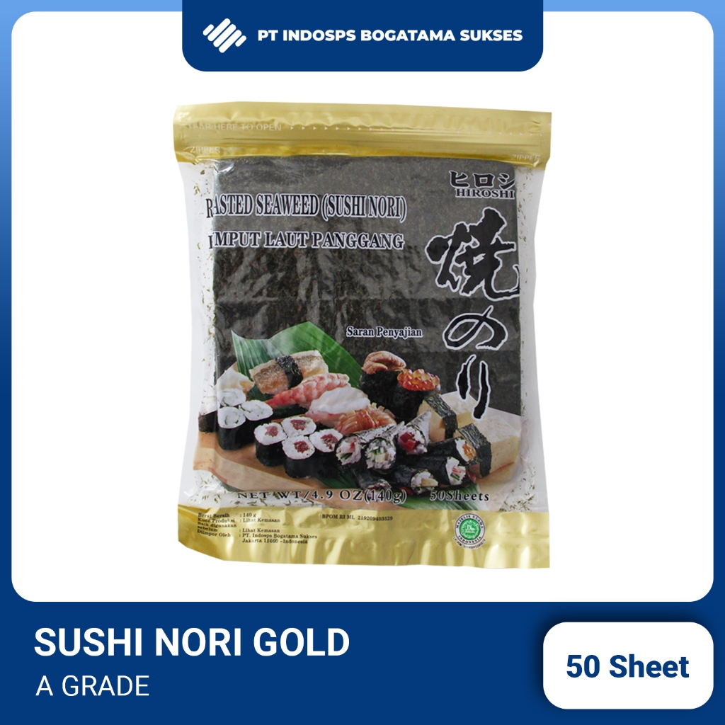 

Sushi Nori GOLD | GRADE A | Nori 50 Sheet Halal MUI