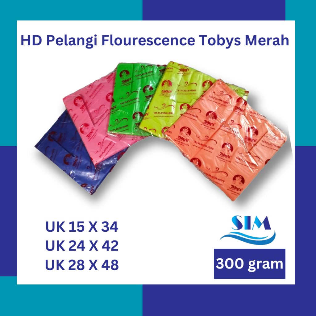 Kantong Kresek HD Pelangi Flourescence Tobys Merah