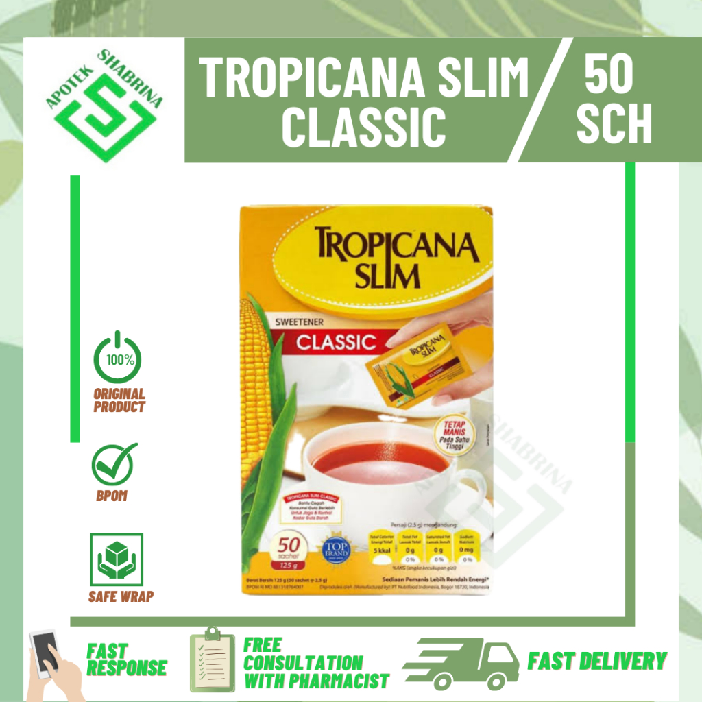 

Tropicana Slim Classic (1 Dos Isi 50 Sachet) / Gula Pre Diabetes
