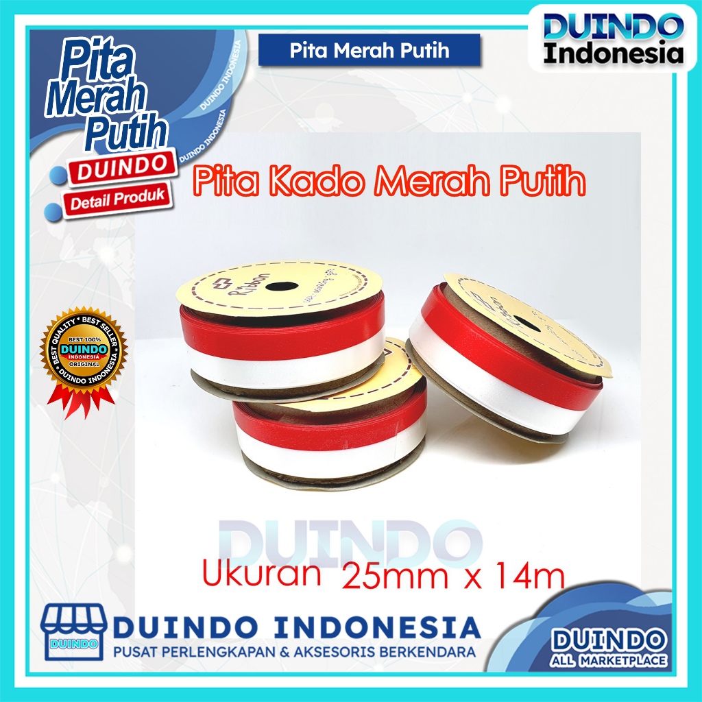 

Duindo - Pita Merah Putih Pita Ribbon Kado Hiasan HUT RI 14 Meter