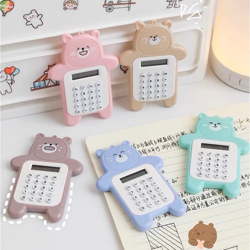 

TA-HC Calculator Mini Portable Motif Bear Kalkulator Portable Mini Beruang Kalkulator Unik Kalkulator 8 Digit Mini Portable Kalkulator