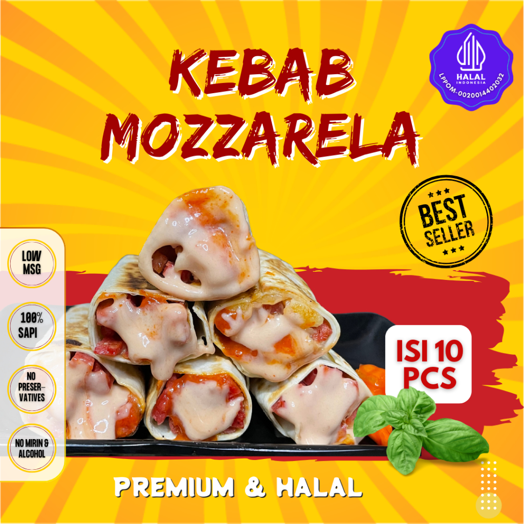 

AFGC Kebab Emma Mozzarella Frozen Isi 10 Pcs Halal Nikmat Premium