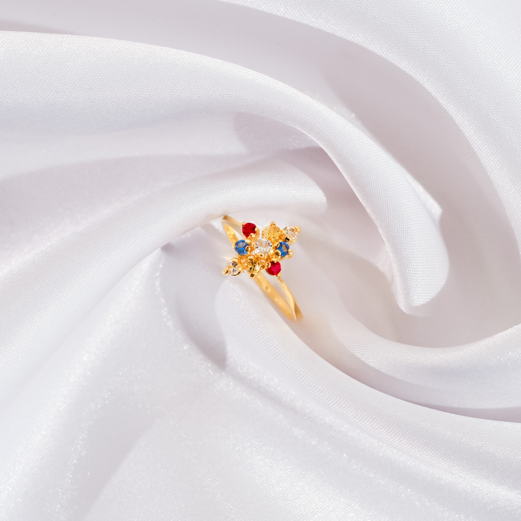 1901 Jewelry Cincin Rainbow Swarovski Lapis Emas