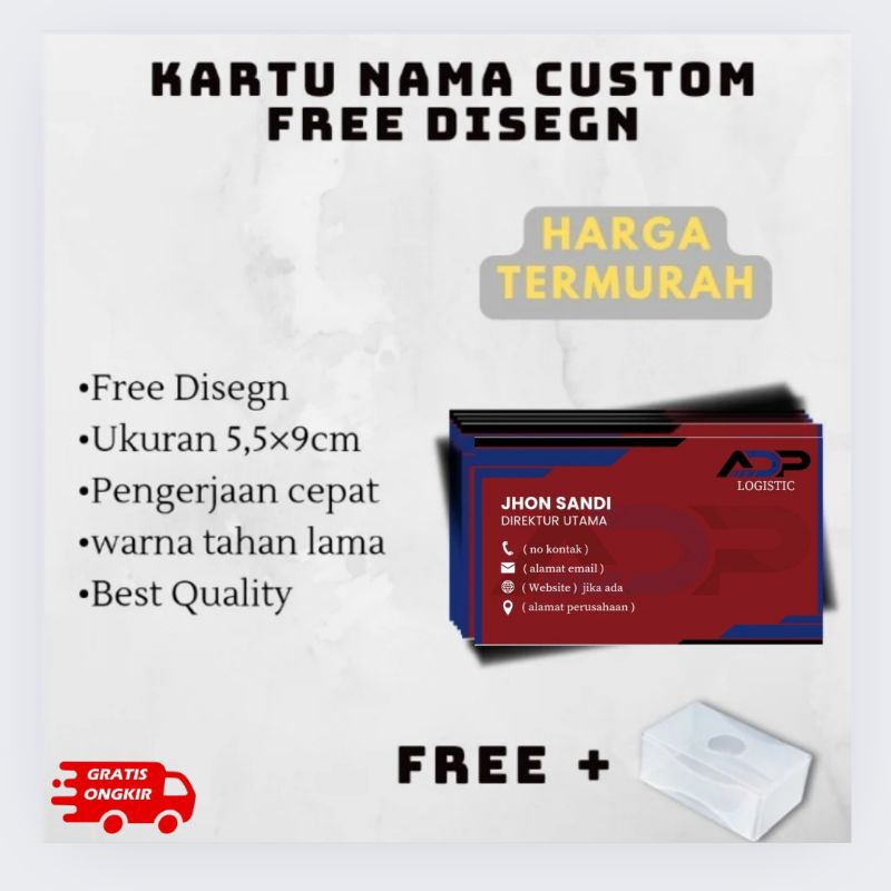 

cetak kartu nama custom free disegn isi 100pcs