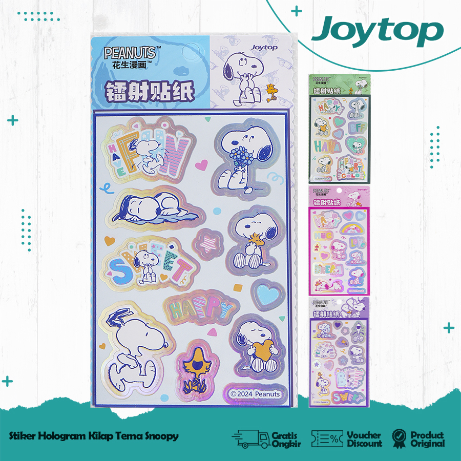 

JOYTOP Stiker Hologram Snoopy Lucu Handbook