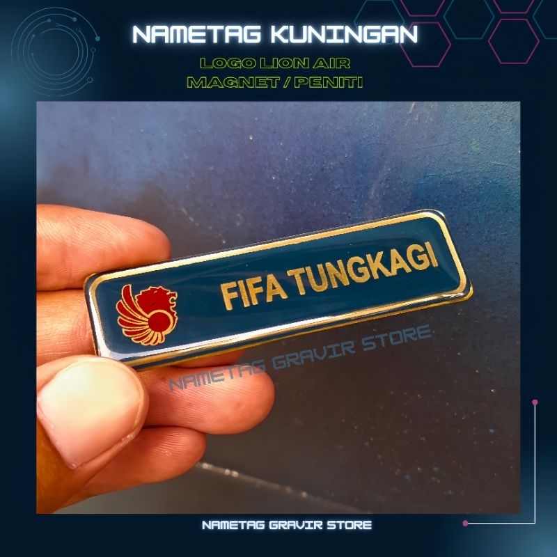

Name Tag / Nama Dada / Nametag Grafir Kuningan Logo LION AIR