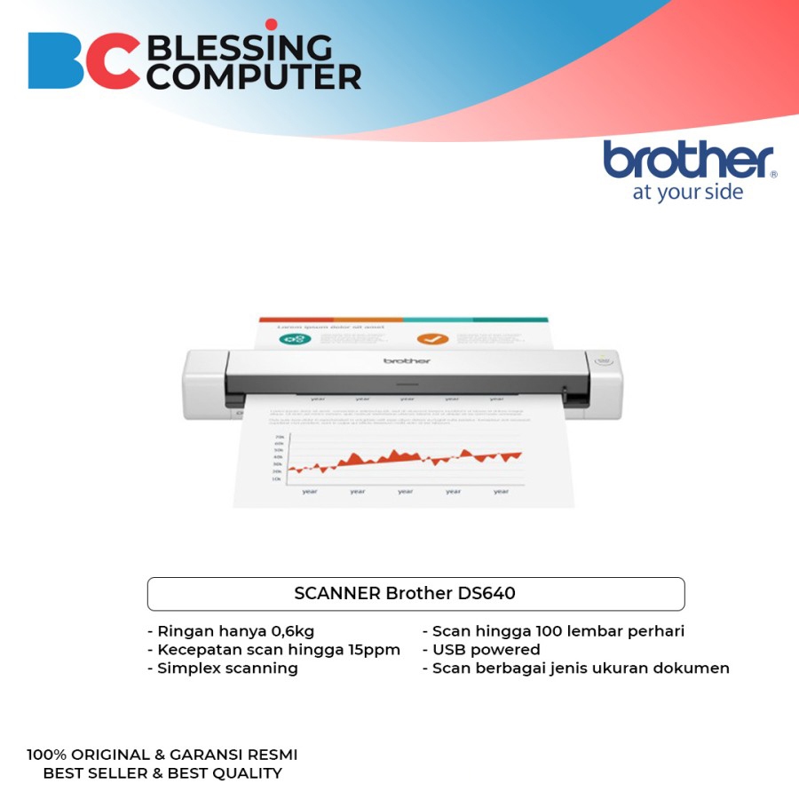 SCANNER Brother DS640 / Brother DS-640 Compact Mobile Document Scanner