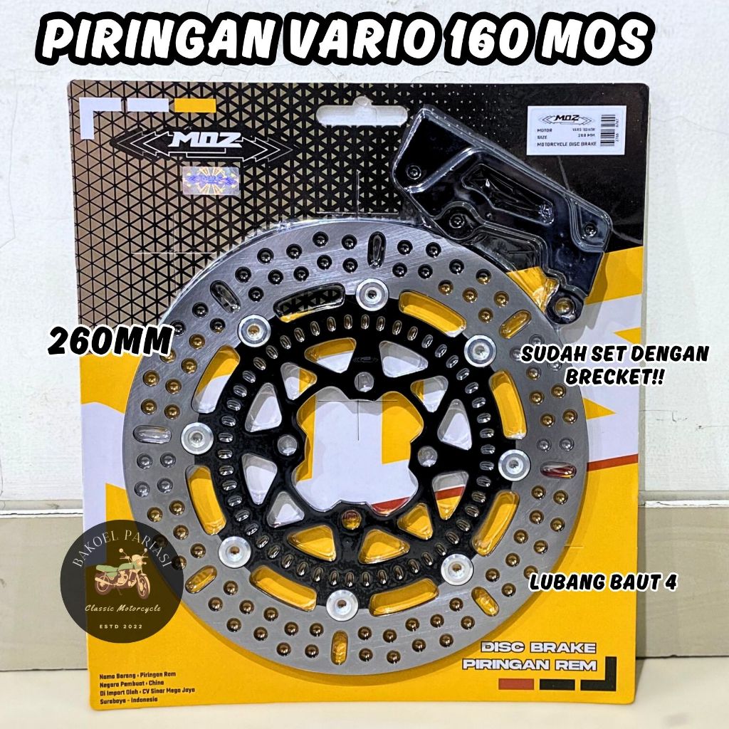 PIRINGAN DEPAN VARIO 160 DISK CAKRAM DEPAN VARIO 160 PIRINGAN CAKRAM LUBANG 4 IMPORT MOS