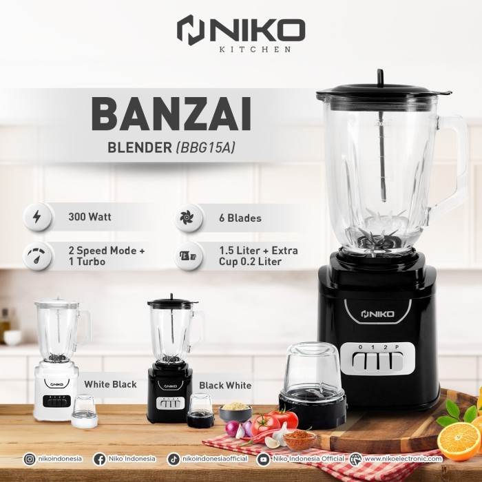 Niko Banzai Blender 1.5 Liter BBG15A KWALITAS BAGUS DAN MANTAP