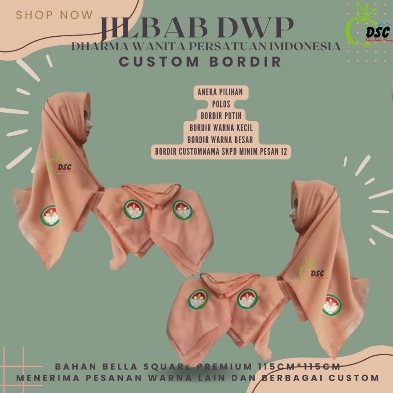 Jilbab Dwp /Dharma Wanita Persatuan Premium Pasti Ori