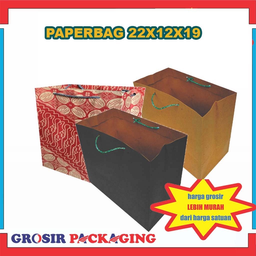 

(PAKET 20 LUSIN) Paperbag 22x12x19 Cm/ Tas Kado/ Tas Souvenir/ Paperbag