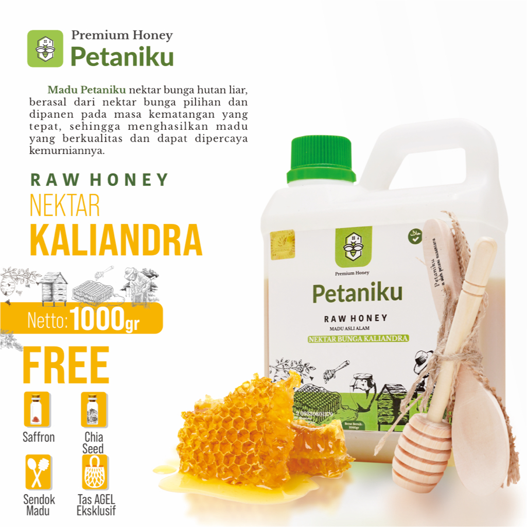 

Madu Nektar Kaliandra Petaniku 1 Kg Kualitas Premium Asli 100% Grade A - Murni, Alami, dan Menyehatkan Natural