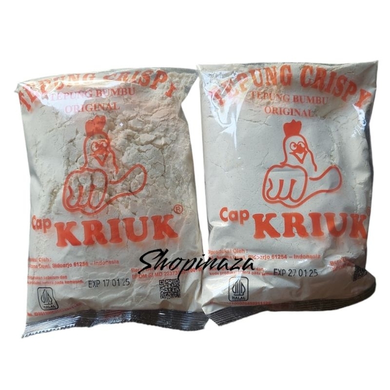 

Tepung Crispy Cap Kriuk uk. 150gr, Tepung bumbu crispy cap kriuk, tepung crispy cap jempol, tepung bumbu original