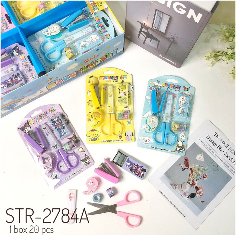 

stationary set sanrio 5in1 - set alat tulis gunting 5in1