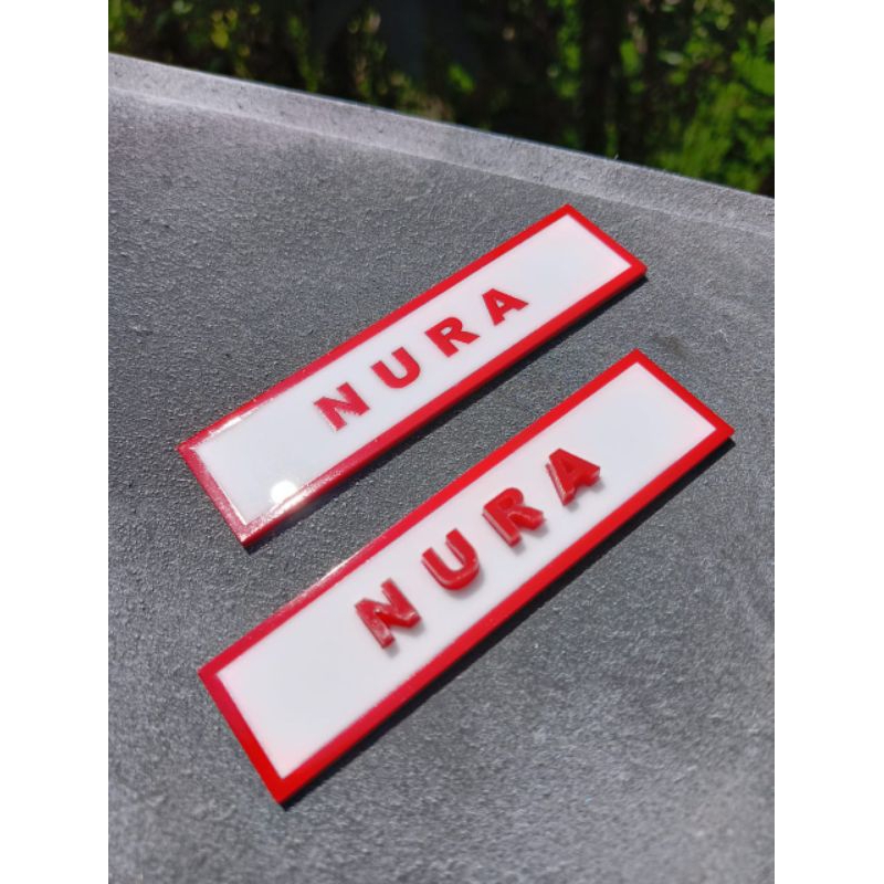 Nametage merah putih timbul | nama dada merah putih timbul | nama dada merah putih tidak timbul