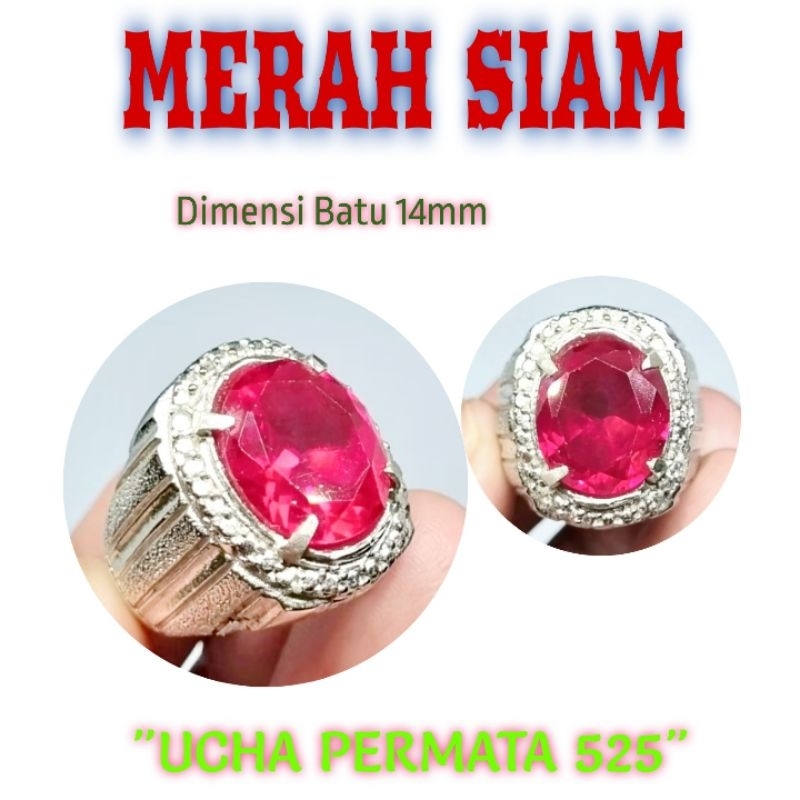 cincin merah siam cutting jumbo / batu akik merah siam