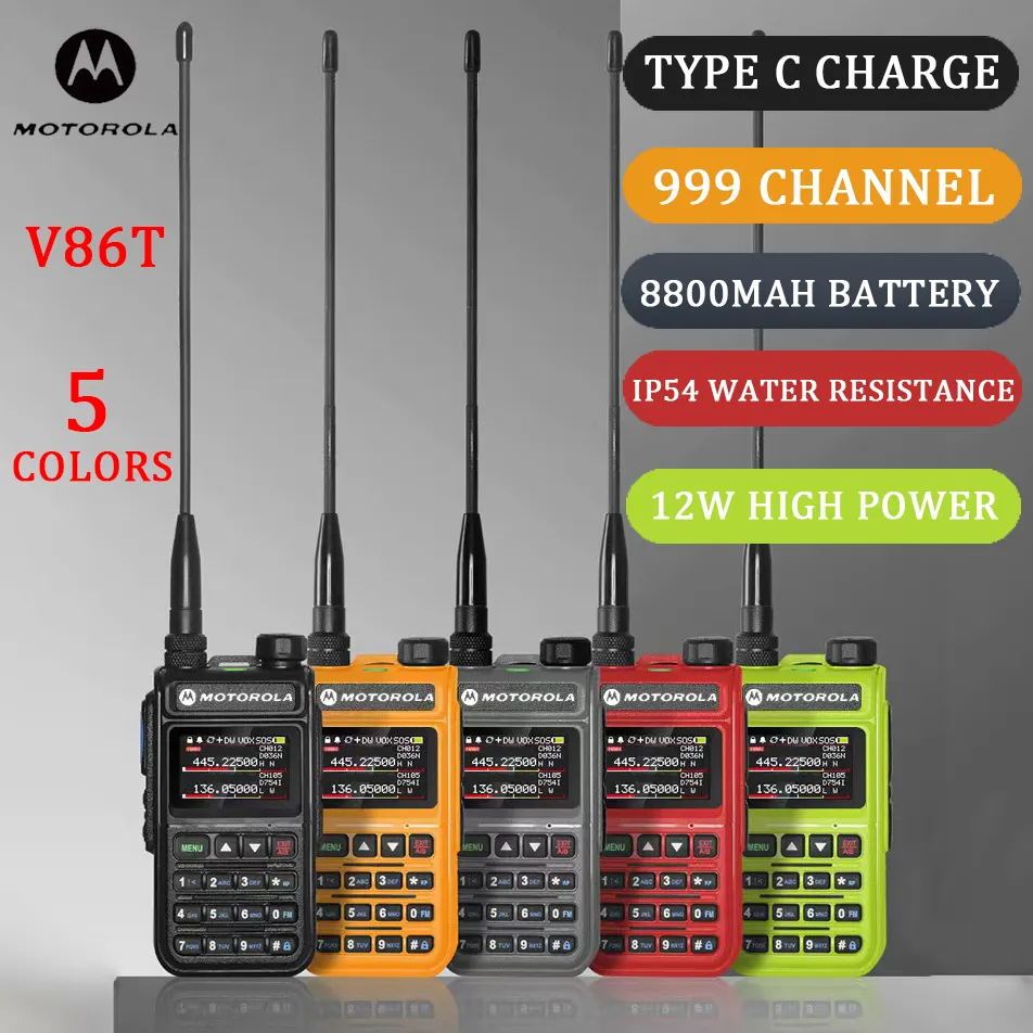 HT Motorola v86t walkie talkie 999 Channel 108-660MHz Two Way Radio Motorola Walkie Talkie Asli