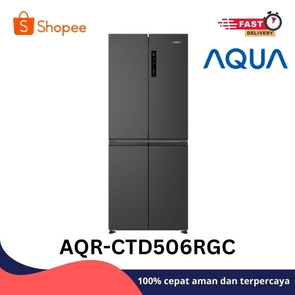 Aqua AQR-CTD506RGC Kulkas Side By Side 4 Pintu Twin Inverter