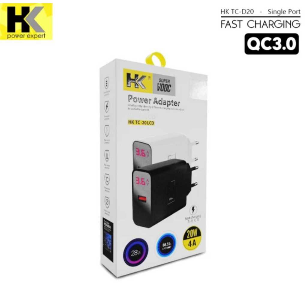 TRAVEL CHARGER HK D20 LCD VOOC 20 W FAST CHARGING ORIGINAL