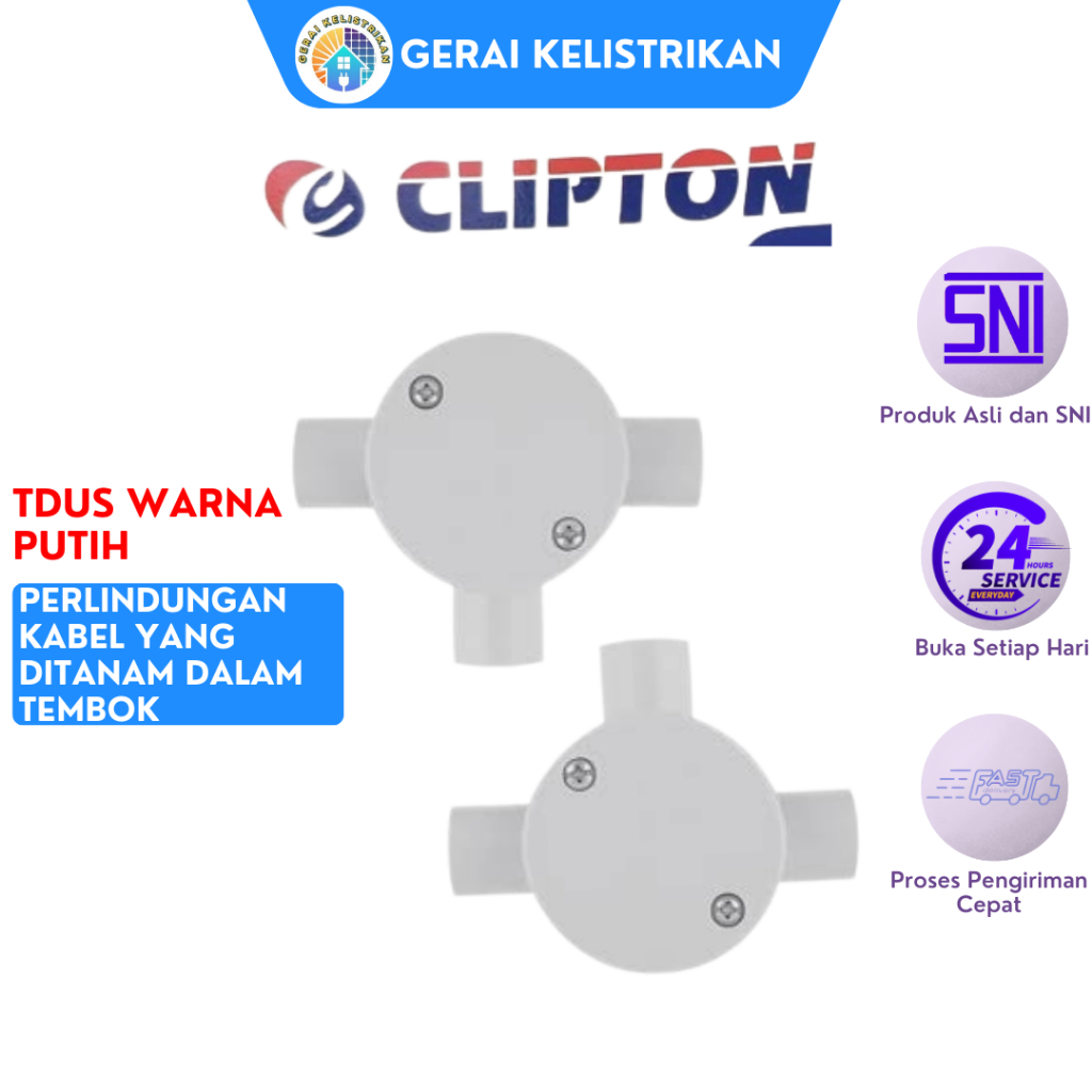 T DOS PUTIH CLIPTON / T DUS PVC / T DOOS CLIPTON