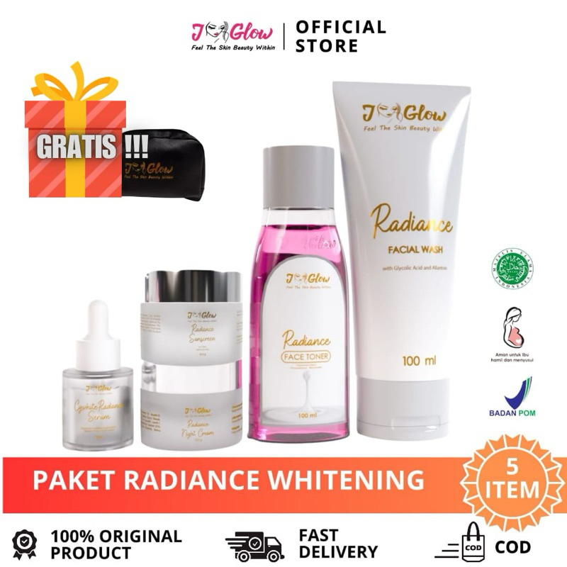 JGLOW Skincare Paket Radiance Super Whitening | Perawatan Kulit Wajah Normal Kusam BPOM