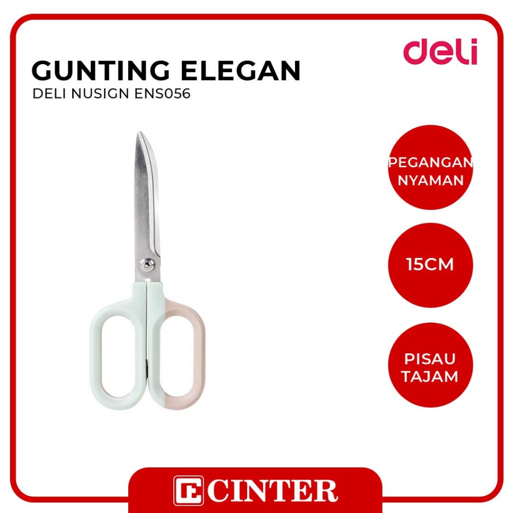 

DELI - SCISSORS / GUNTING DESAIN ELEGAN NUSIGN ENS056 155MM GREEN