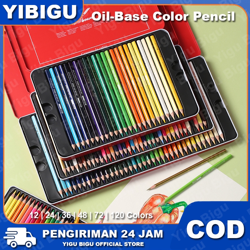 

Oil Pensil Warna 12/24/36/48/72/120 Warna Set Pensil Berwarna