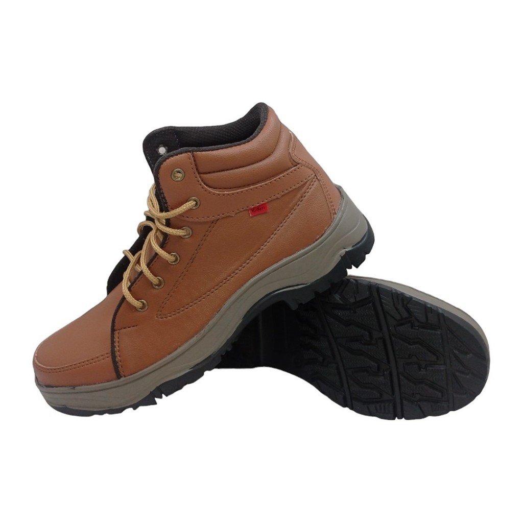 Sepatu Boots Kulit Sintetis Nyaman Pria Sepatu Boots Elegan Boots Hiking Gaya Kekinian Boot Anti Air