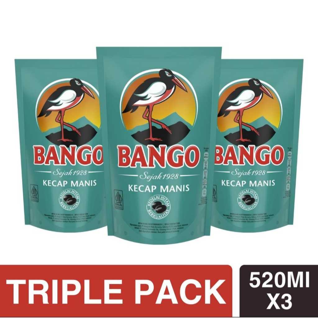 

[Paket isi 3] Bango Kecap Manis Refill 520 mL