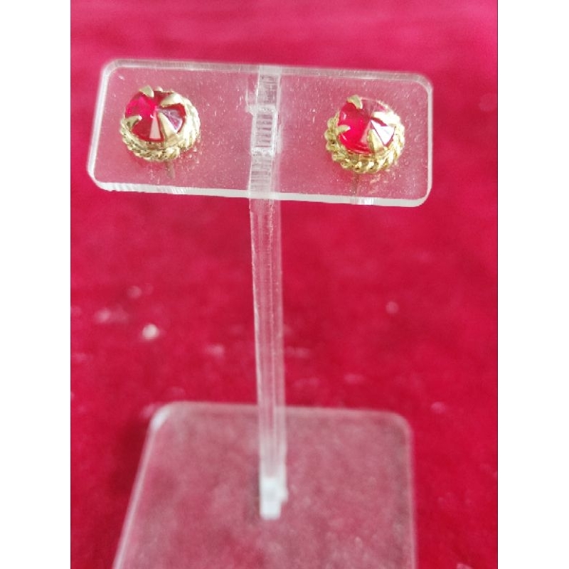 anting mata merah rebinet, anting titanium, anting anak, anting kristal, anting jurai