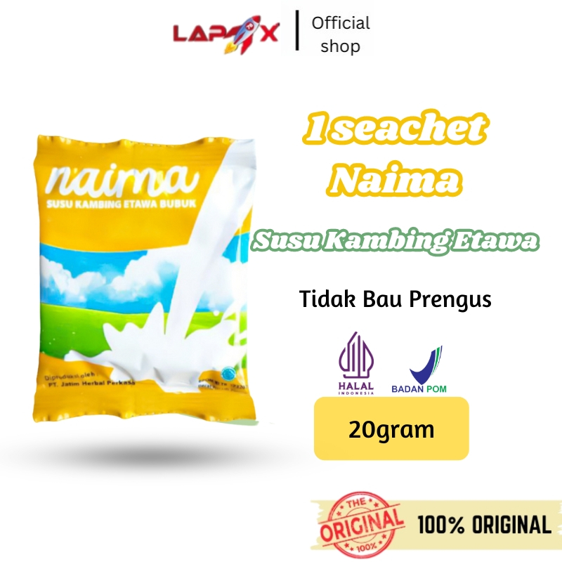 

Susu Kambing Etawa Original 1 Seachet Naima Plus Madu Dan Bee Pollen