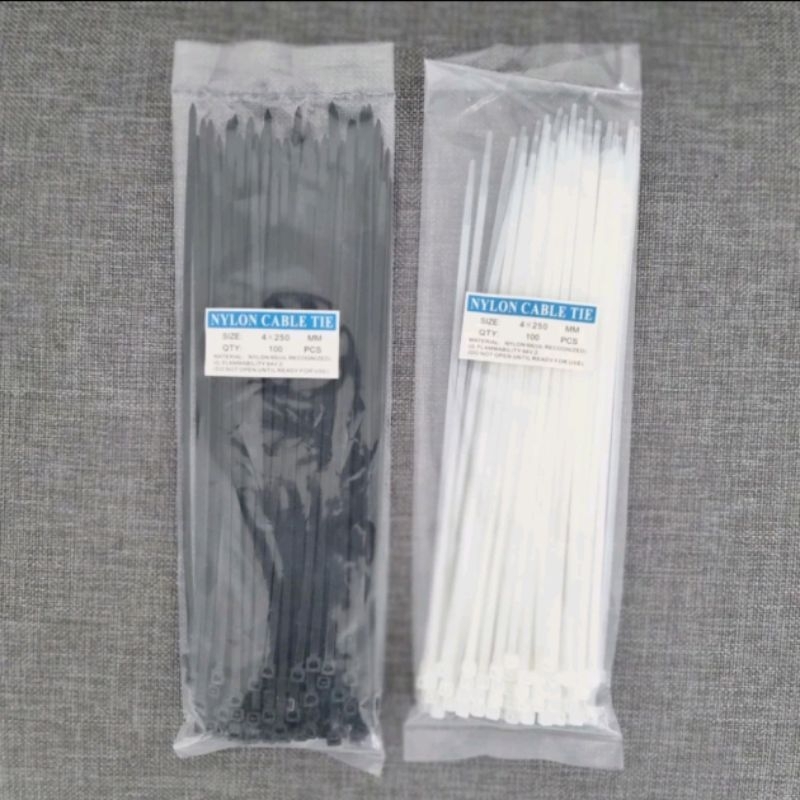 

Nylon Cable Tie Ukuran: 4 x 250 mm Warna Hitam / Putih