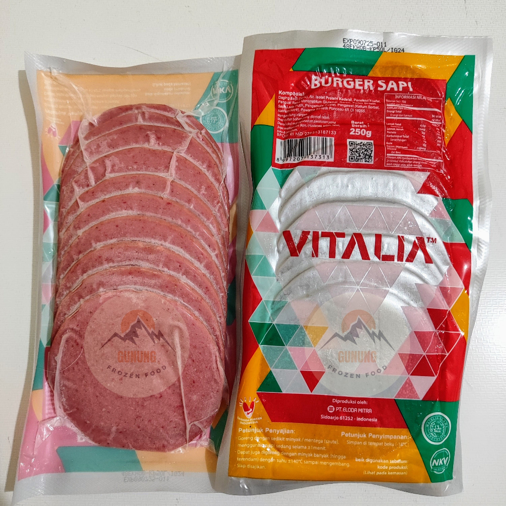 

Vitalia Burger Sapi 250gr, isi 10