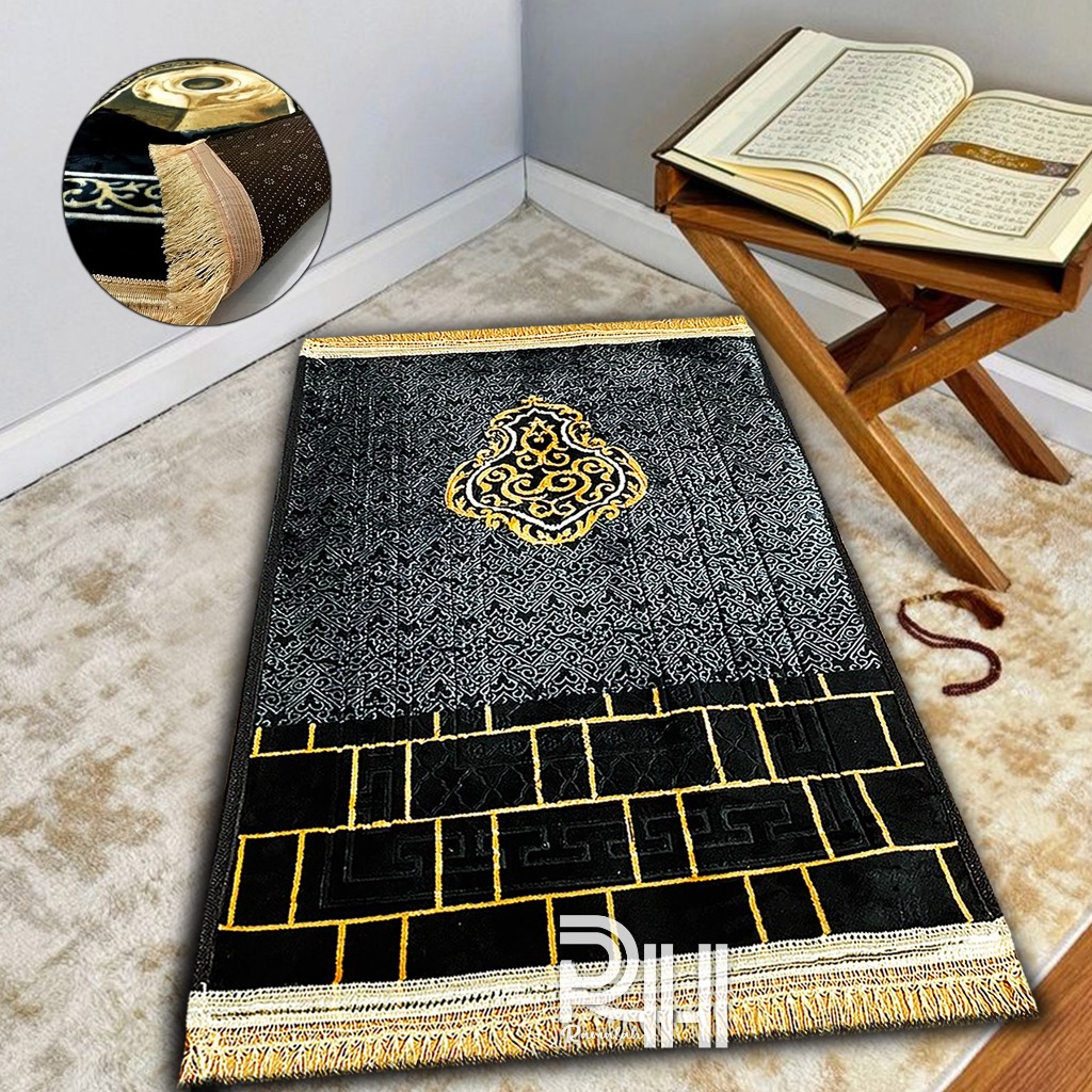 Najafaras - Sajadah Busa Tebal Rumbai Premium Turki Embos Ukuran Jumbo Empuk