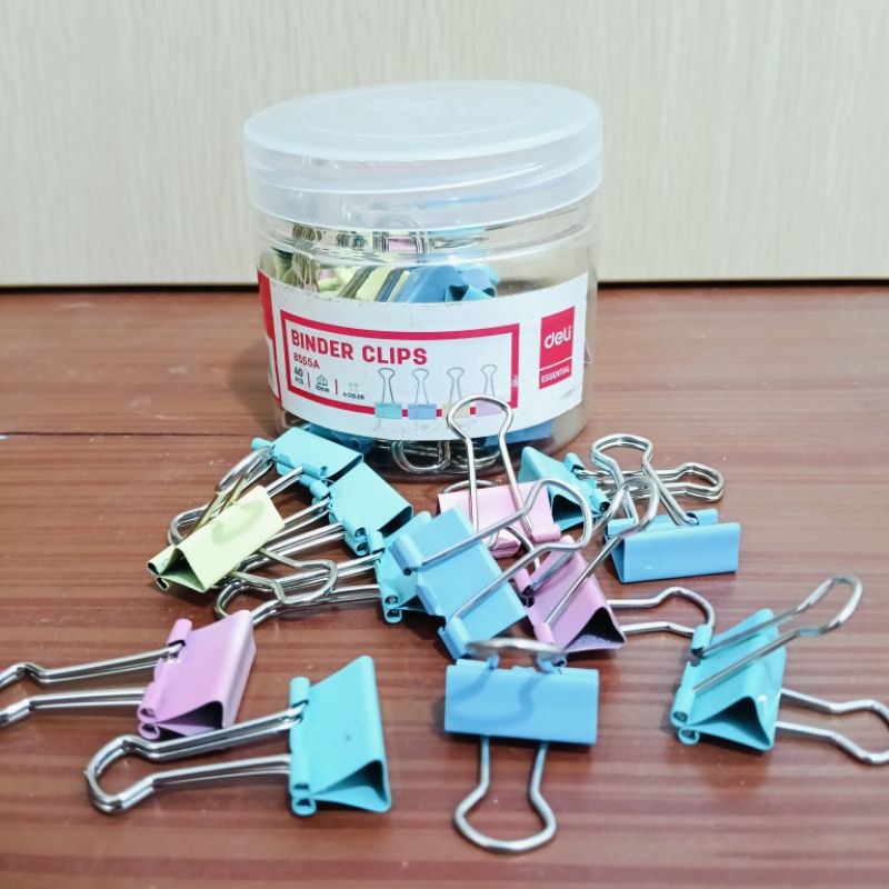 

BINDER CLIPS DELI 8555A / PENJEPIT KERTAS KECIL WARNA WARNI