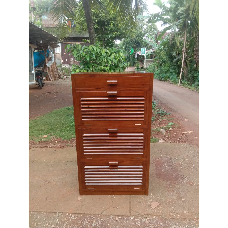 rak sepatu/rak kayu/rak sepatu buka tutup/rak