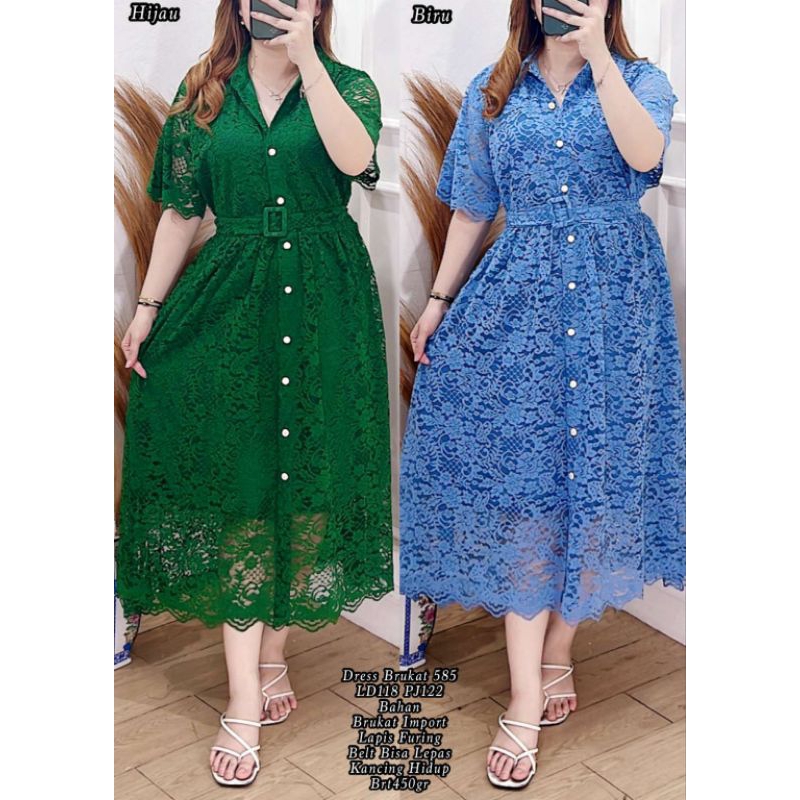 dress brokat / dress natal / baju pesta