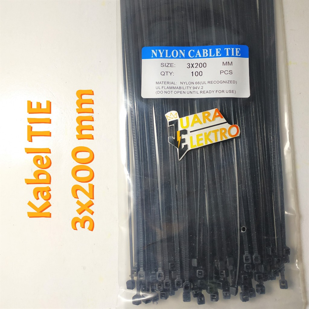 

Kabel TIS 3 x 200 mm | Tie Kabel Ukuran 3x200 mm HITAM - PUTIH Kabel Ties