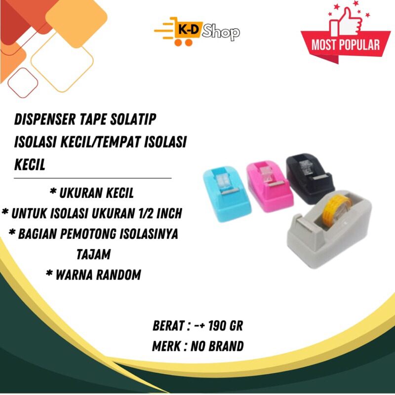 

Dispenser Tape Solatip Isolasi Kecil / Tempat Isolasi kecil