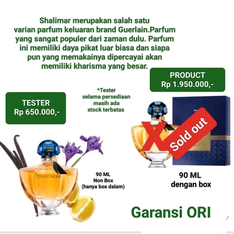 Parfum Shalimar Tester Original