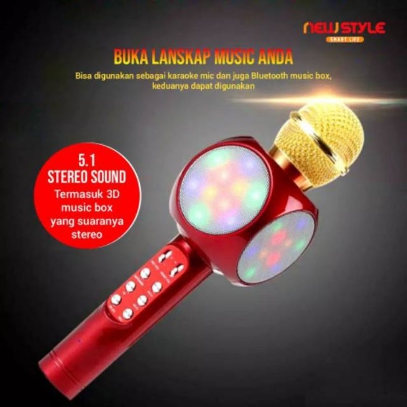 MIC KARAOKE BLUETOOTH ORIGINAL FLECO WS1816/MICROPHONE WIRELESS BLUETOOTH 𝑻𝒆𝒓𝒎𝒖𝒓𝒂𝒉,𝑴𝒖𝒓𝒂𝒉,𝑮𝒓𝒂𝒕𝒊𝒔 𝑶𝒏𝒈𝒌